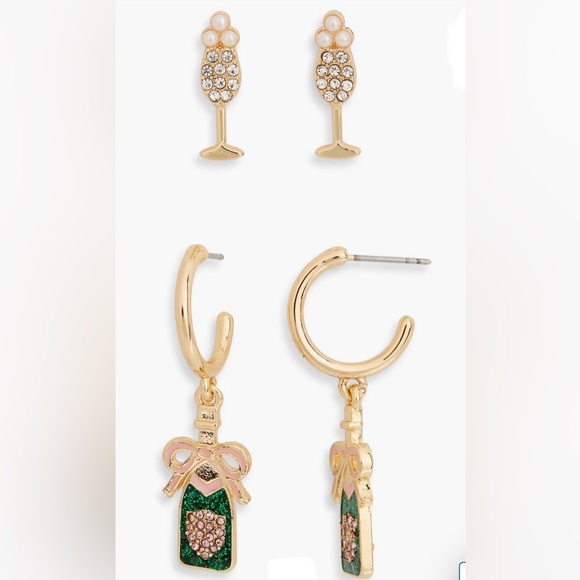 Baublebar Set of 2 Champagne Stud Set Earrings - Picture 1 of 6